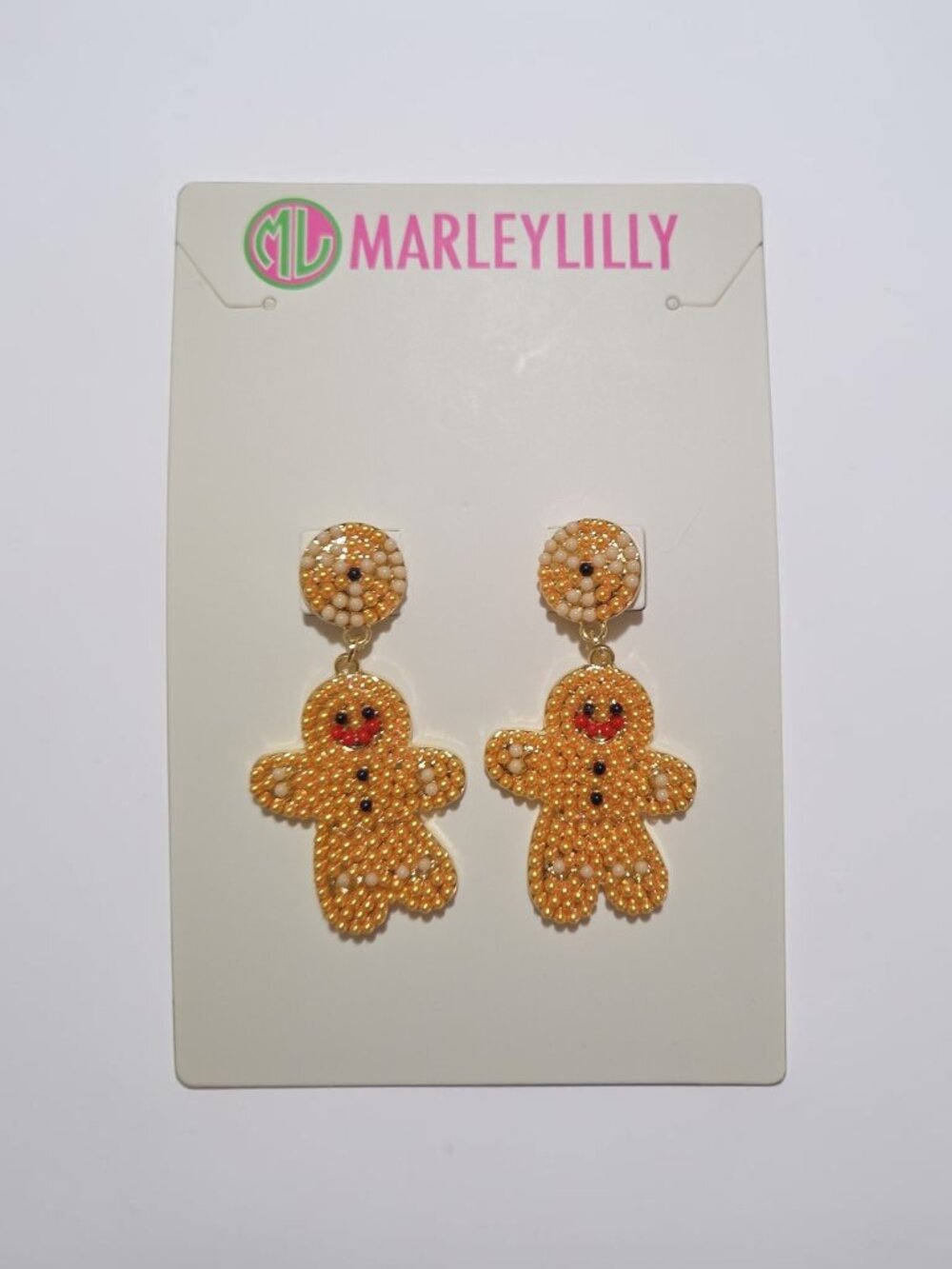 MARLEYLILLY 2 1/2" Pierced Gingerbread Earrings! NWT and Original Packaging